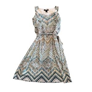 White House Black Market‎ Geo Print Sleeveless Midi Dress